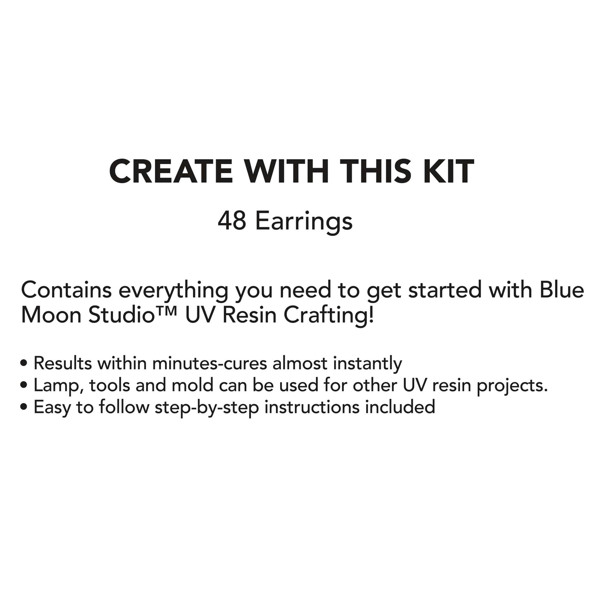 Blue Moon Studio™ UV Resin Craft Hoop Earring Starter Kit